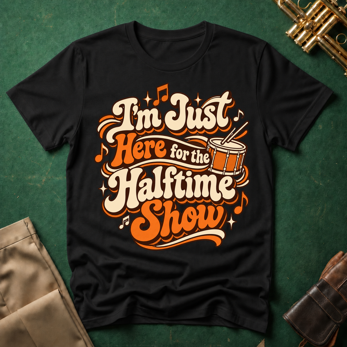 I'm Just Here for the Halftime Show Drum T-shirt