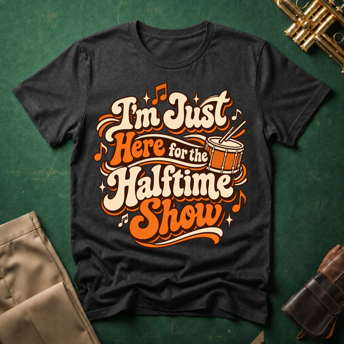 I'm Just Here for the Halftime Show Drum T-shirt