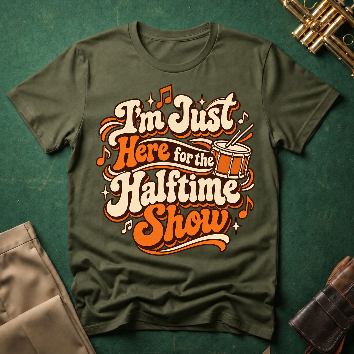 I'm Just Here for the Halftime Show Drum T-shirt