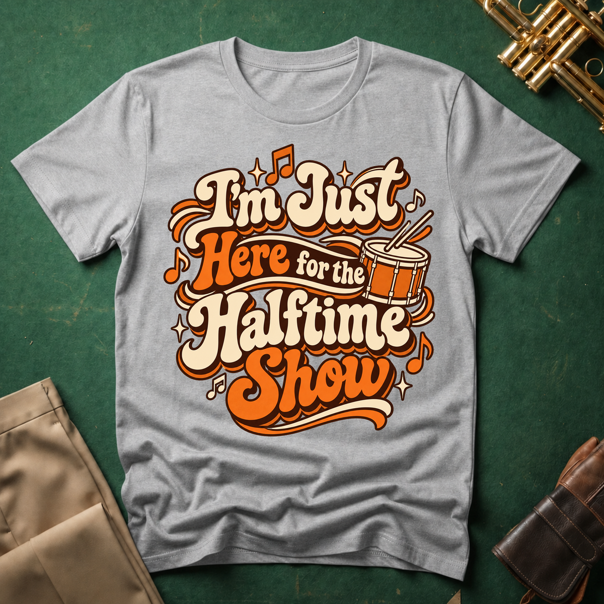 I'm Just Here for the Halftime Show Drum T-shirt