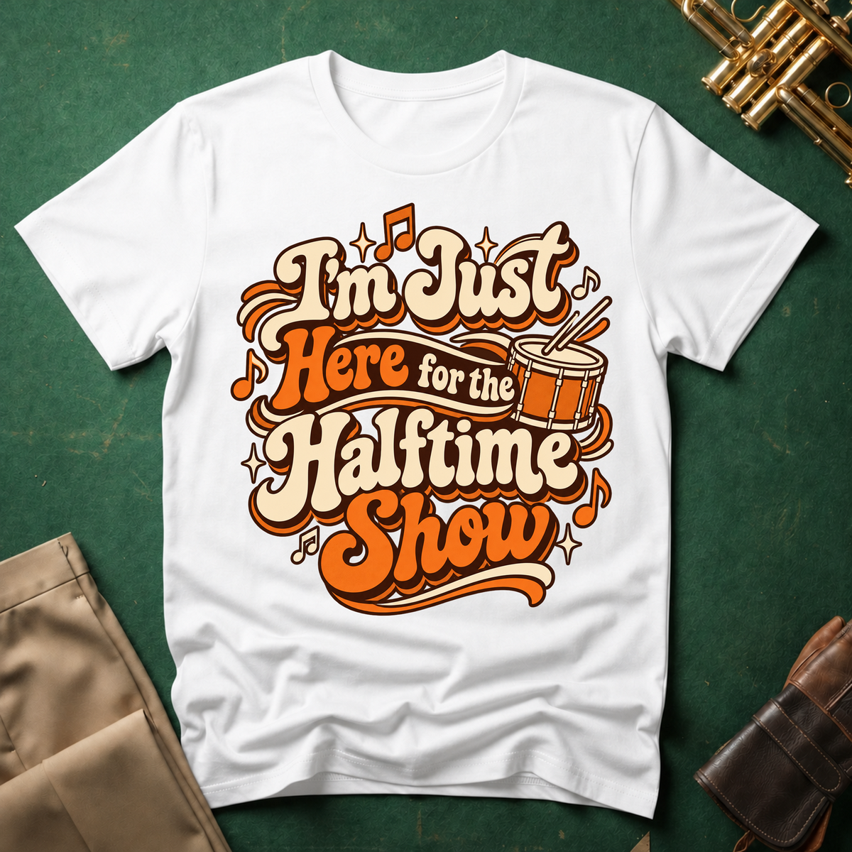 I'm Just Here for the Halftime Show Drum T-shirt