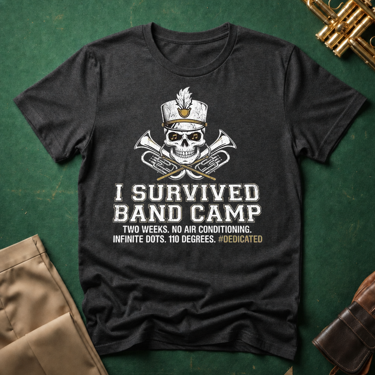 Skeleton I Survived Band Camp T-shirt