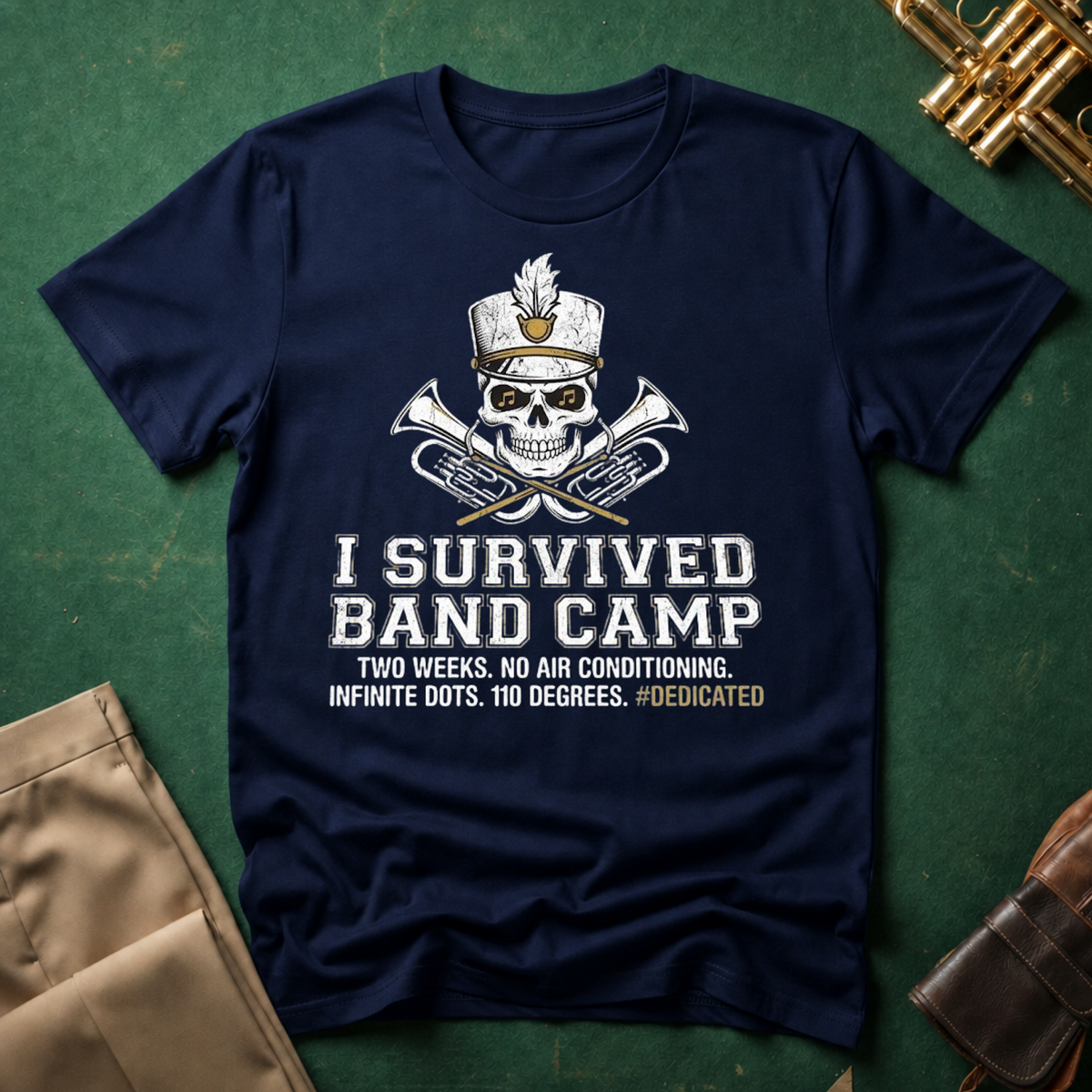 Skeleton I Survived Band Camp T-shirt