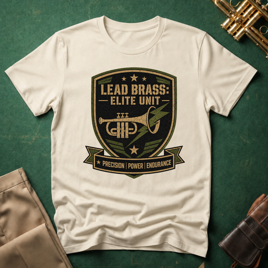 Lead Brass: Elite Unit Black Background T-shirt