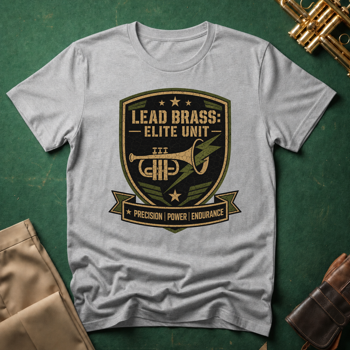 Lead Brass: Elite Unit Black Background T-shirt