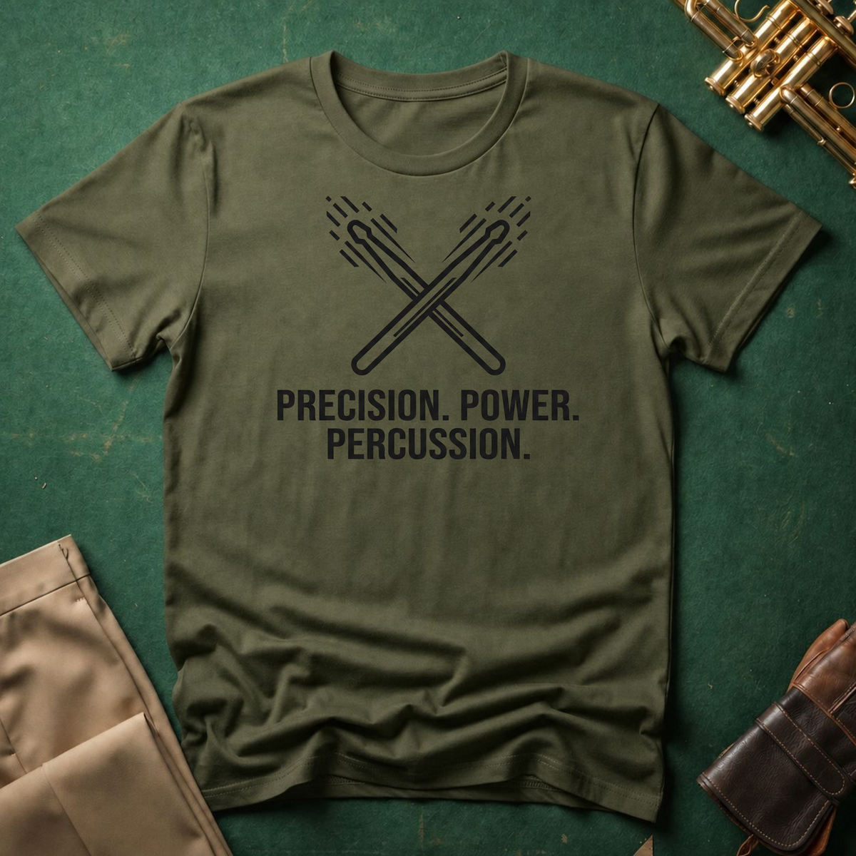 Precision Power Percussion Crossed Drumstick T-shirt