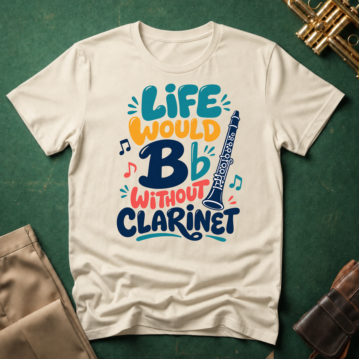 Life Would Bb Be Flat without Clarinet T-shirt