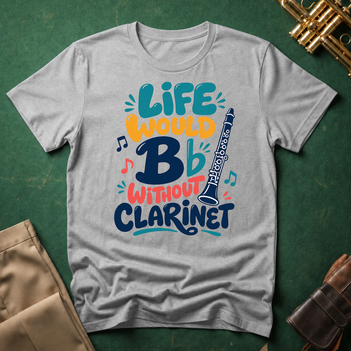 Life Would Bb Be Flat without Clarinet T-shirt