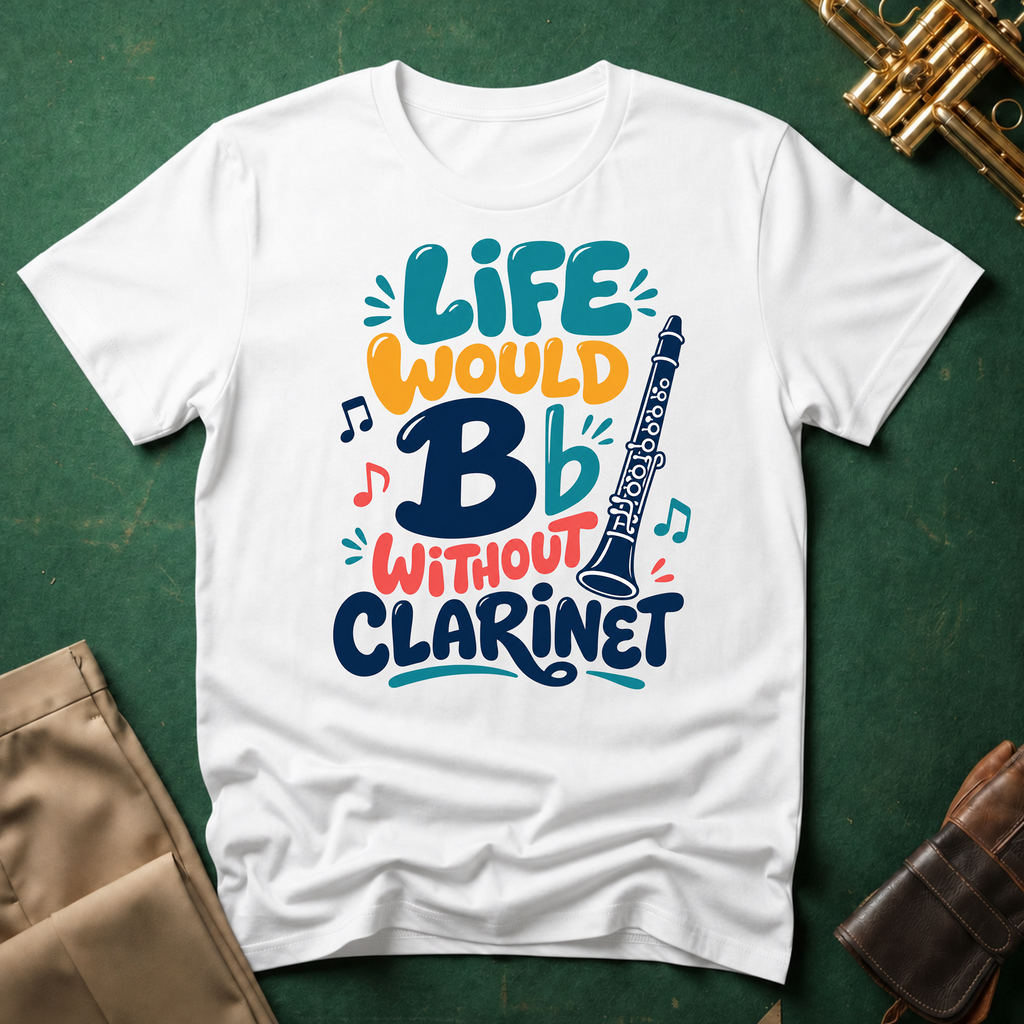 Life Would Bb Be Flat without Clarinet T-shirt