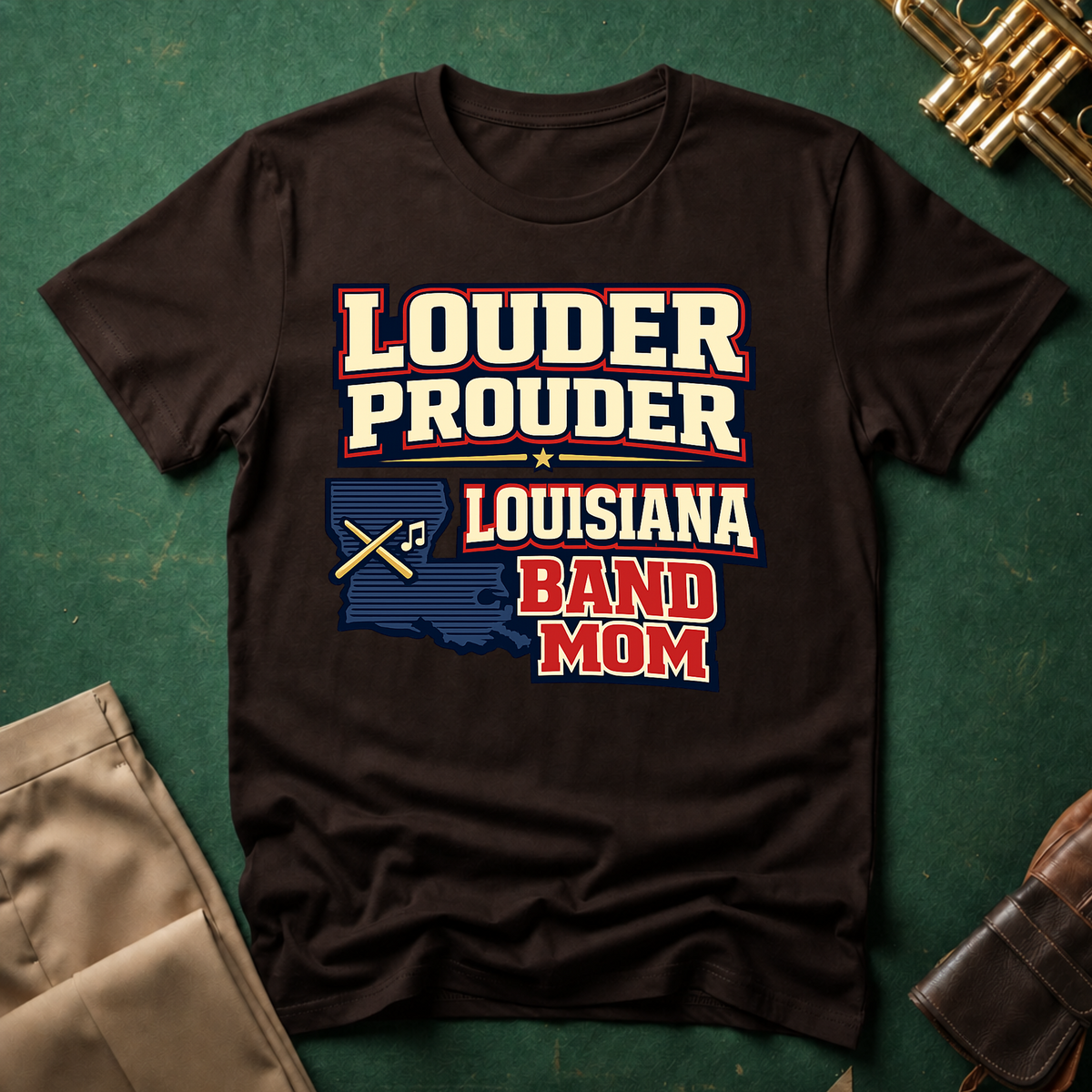 Louder Prouder Louisiana Band Mom T-shirt