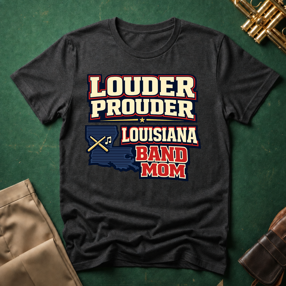 Louder Prouder Louisiana Band Mom T-shirt