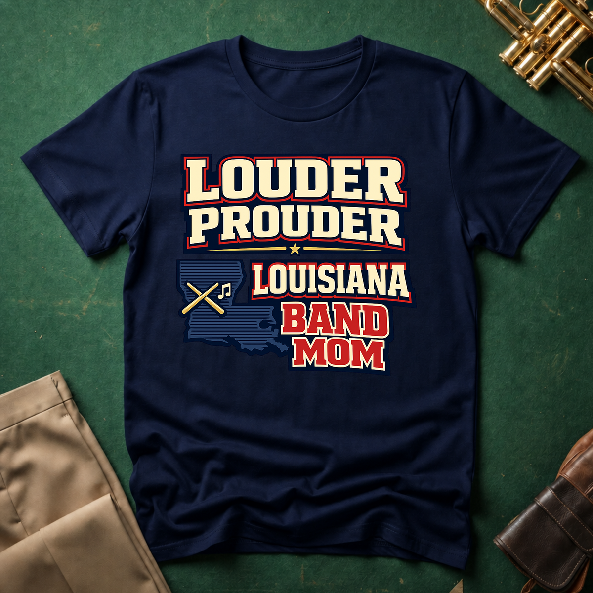 Louder Prouder Louisiana Band Mom T-shirt