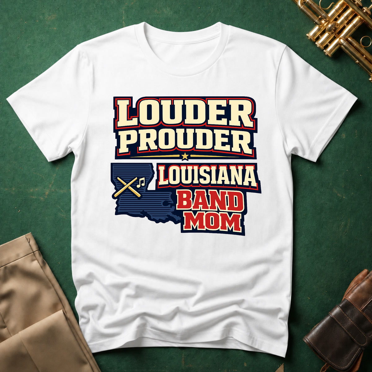 Louder Prouder Louisiana Band Mom T-shirt