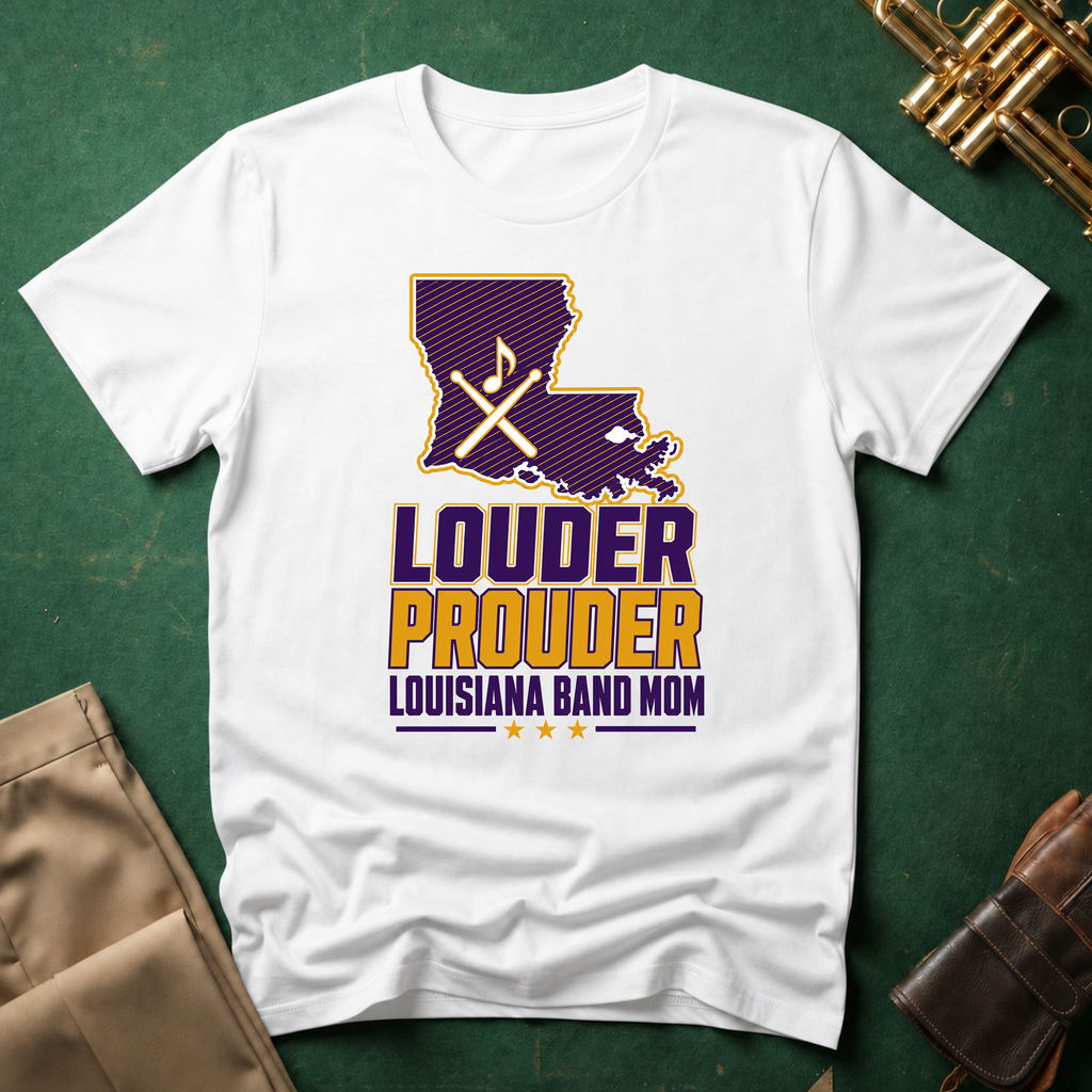 Louder Prouder Louisiana Band Mom Purple State T-shirt