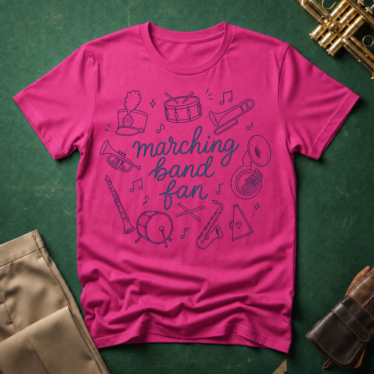 Marching Band Fan Line Drawings T-shirt