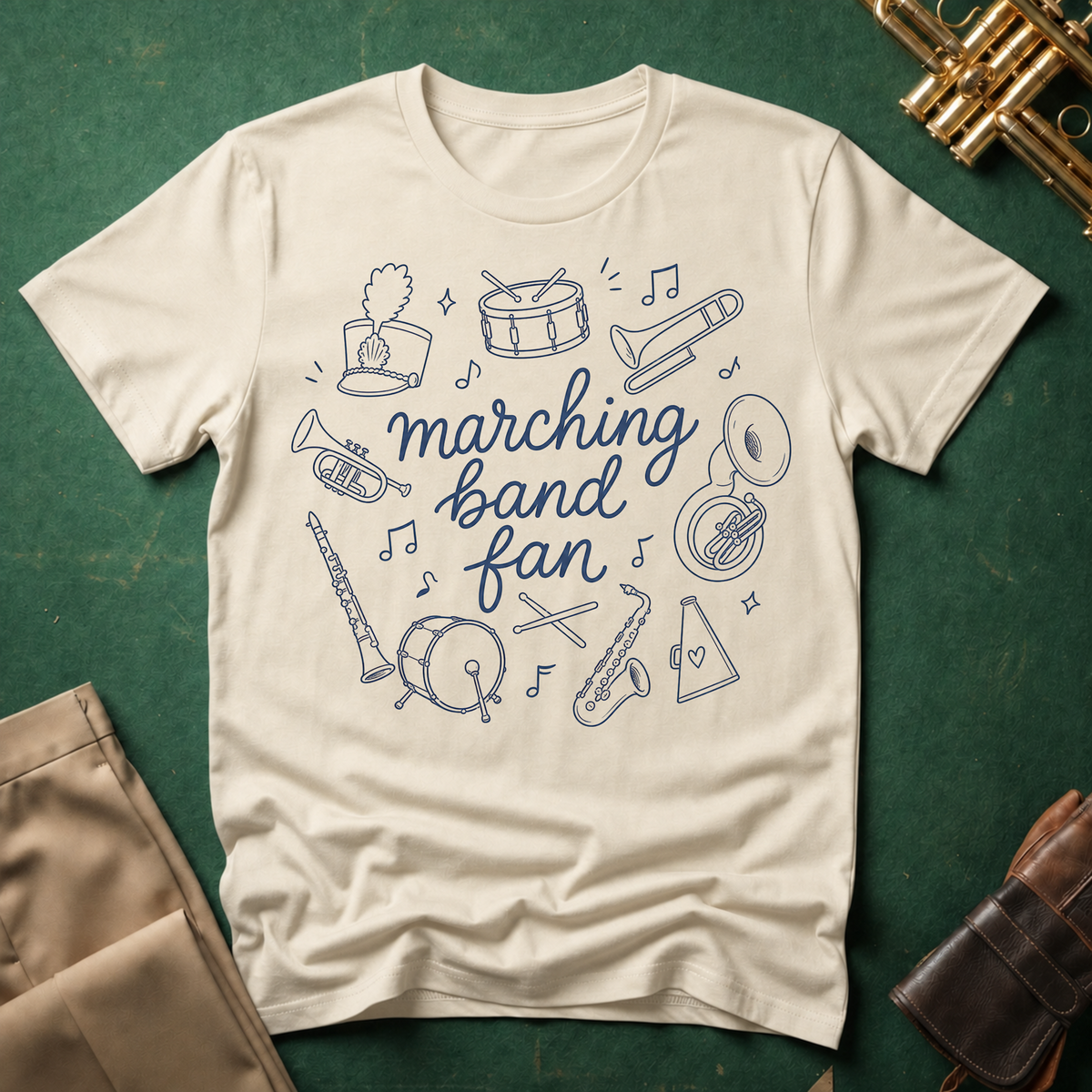 Marching Band Fan Line Drawings T-shirt