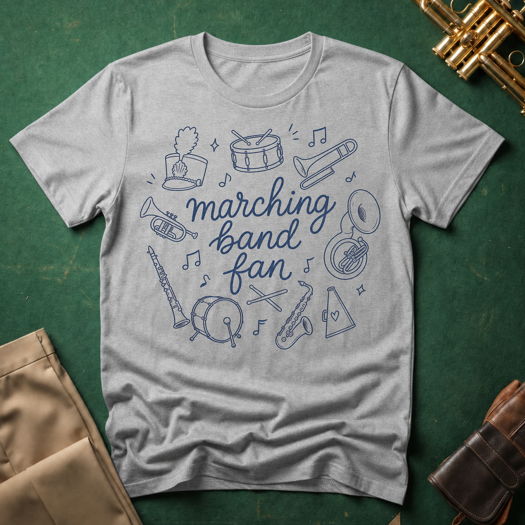 Marching Band Fan Line Drawings T-shirt