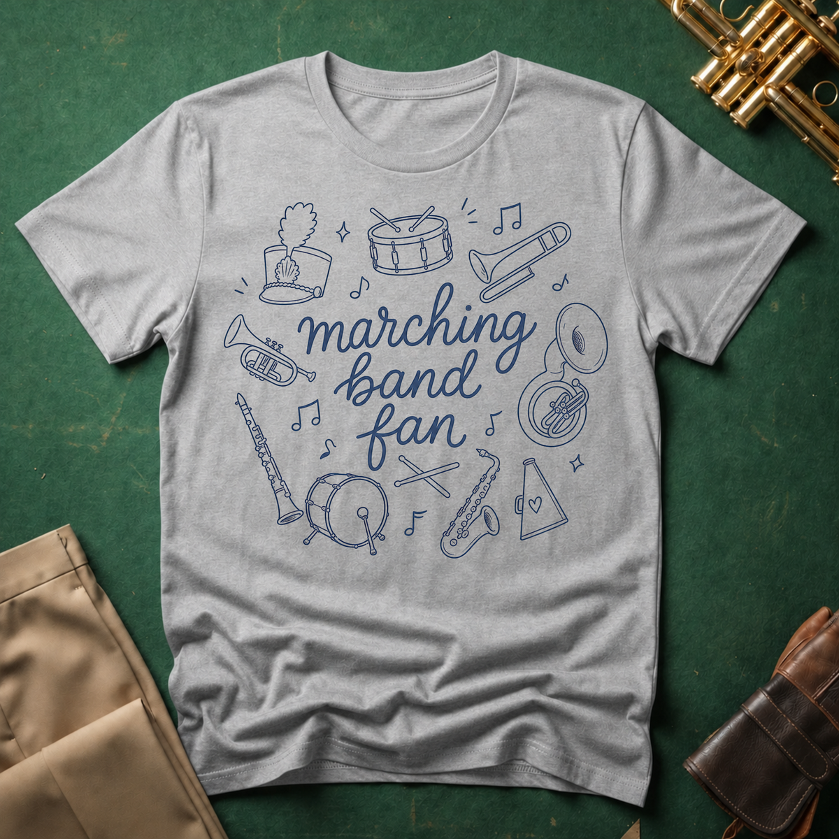 Marching Band Fan Line Drawings T-shirt