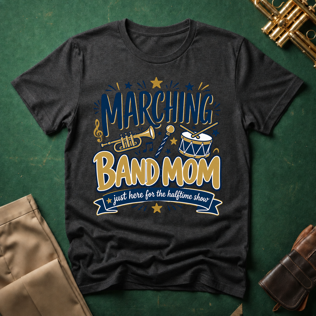 Marching Band Mom Just Here for the Halftime Show T-shirt
