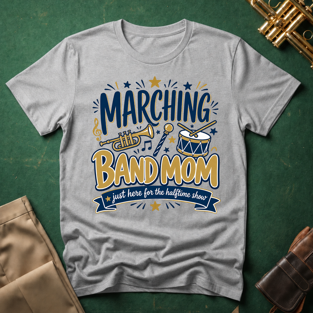 Marching Band Mom Just Here for the Halftime Show T-shirt