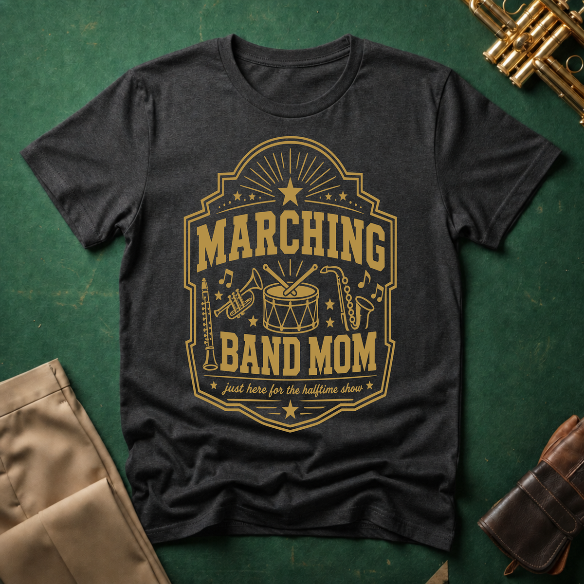 Marching Band Mom Gold Patch T-shirt