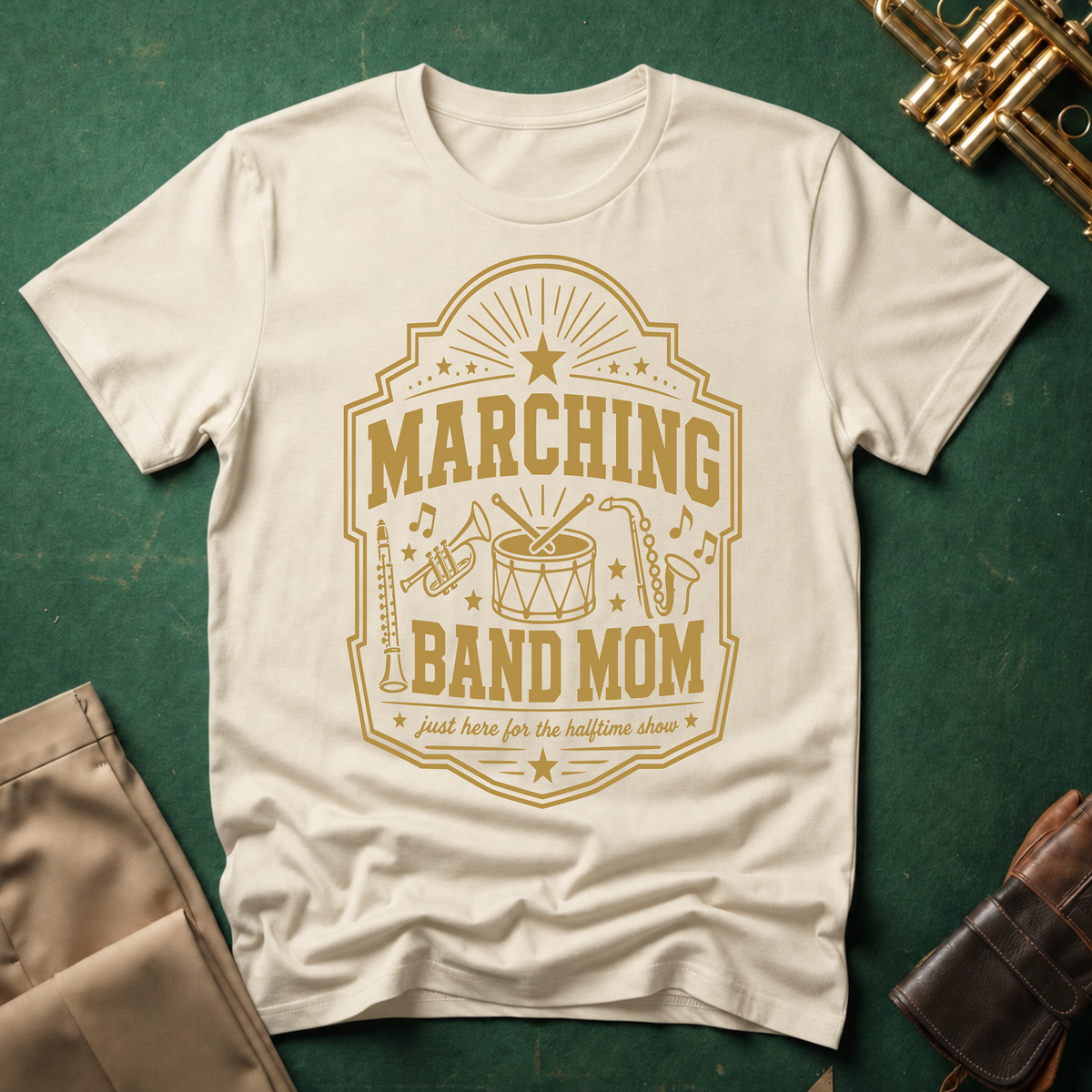 Marching Band Mom Gold Patch T-shirt