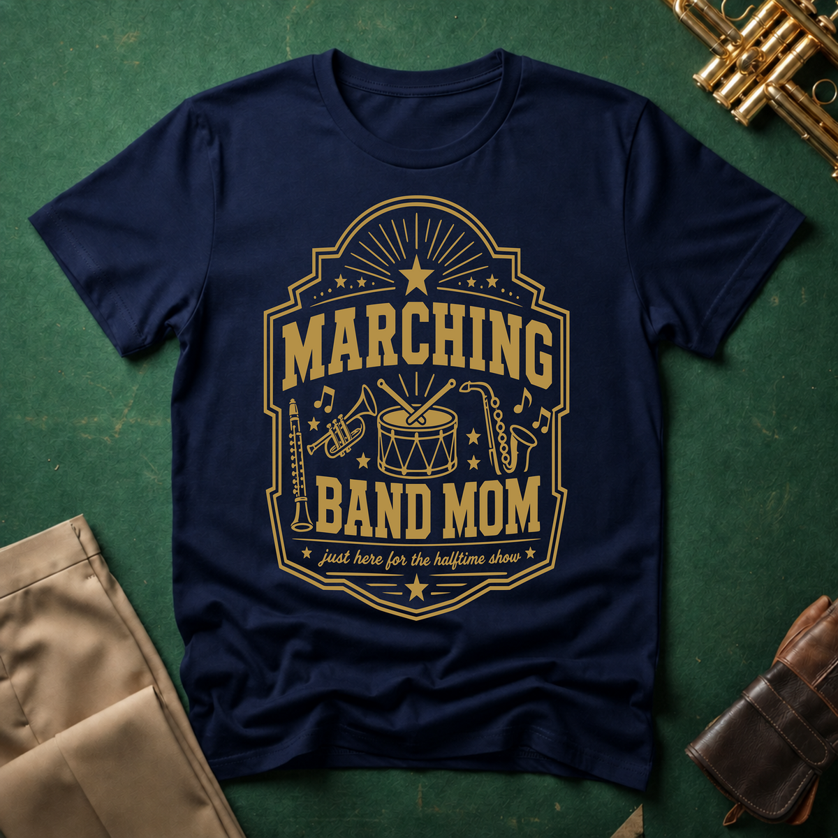 Marching Band Mom Gold Patch T-shirt