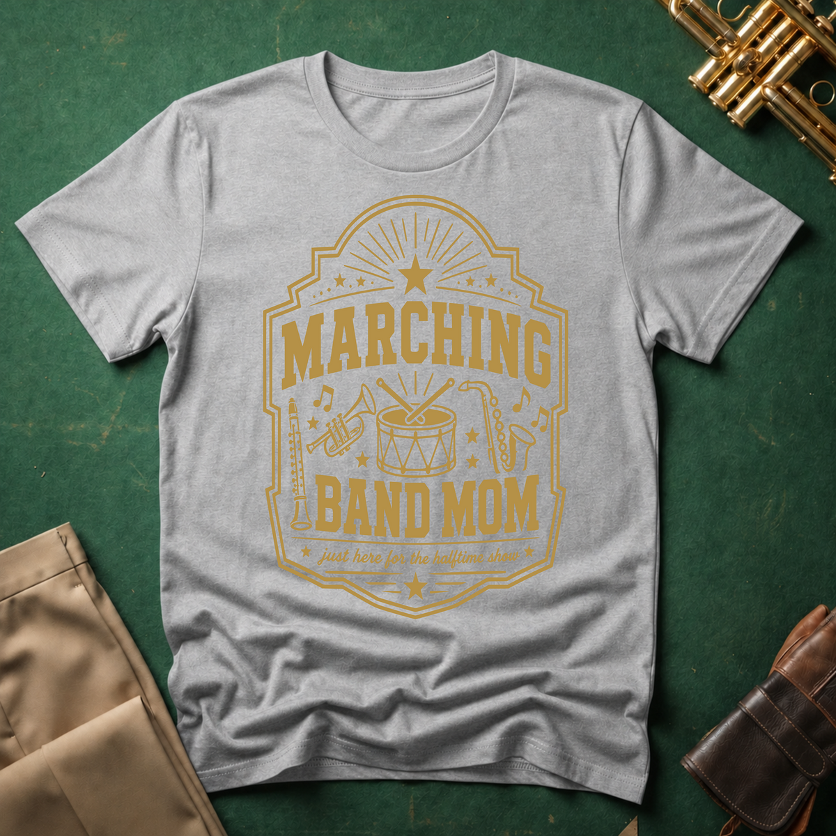 Marching Band Mom Gold Patch T-shirt