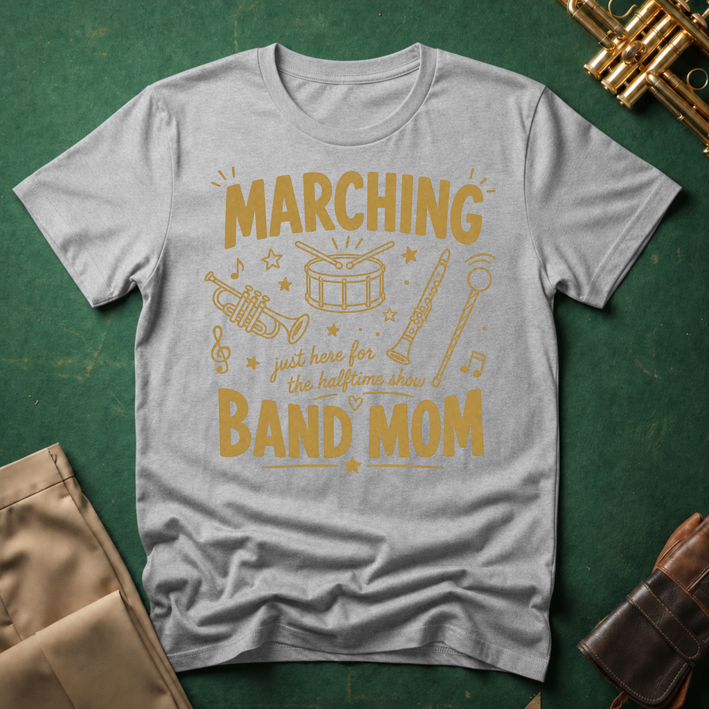 Marching Band Mom Gold Line Drawings T-shirt