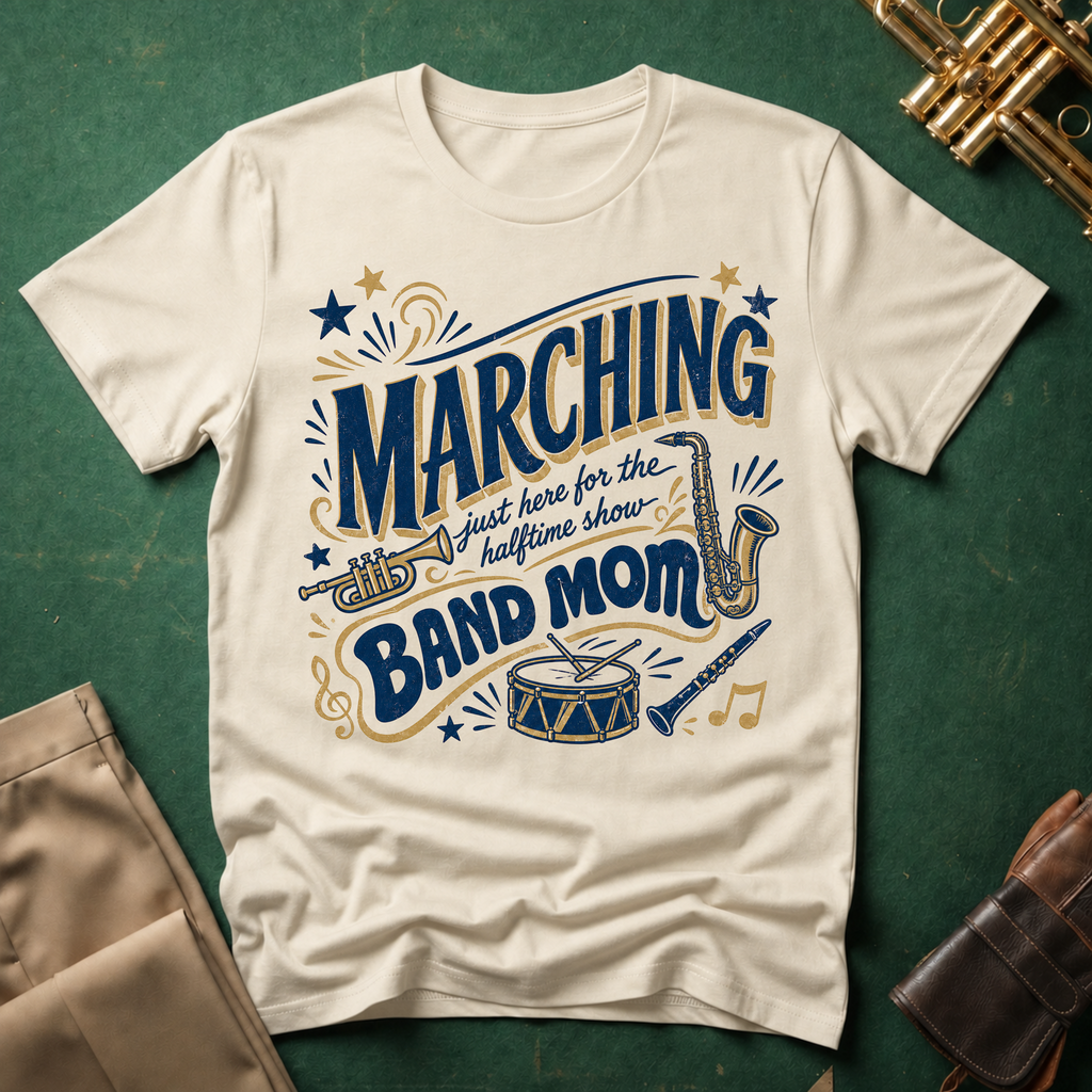 Marching Band Mom Just Here for the Halftime Show T-shirt