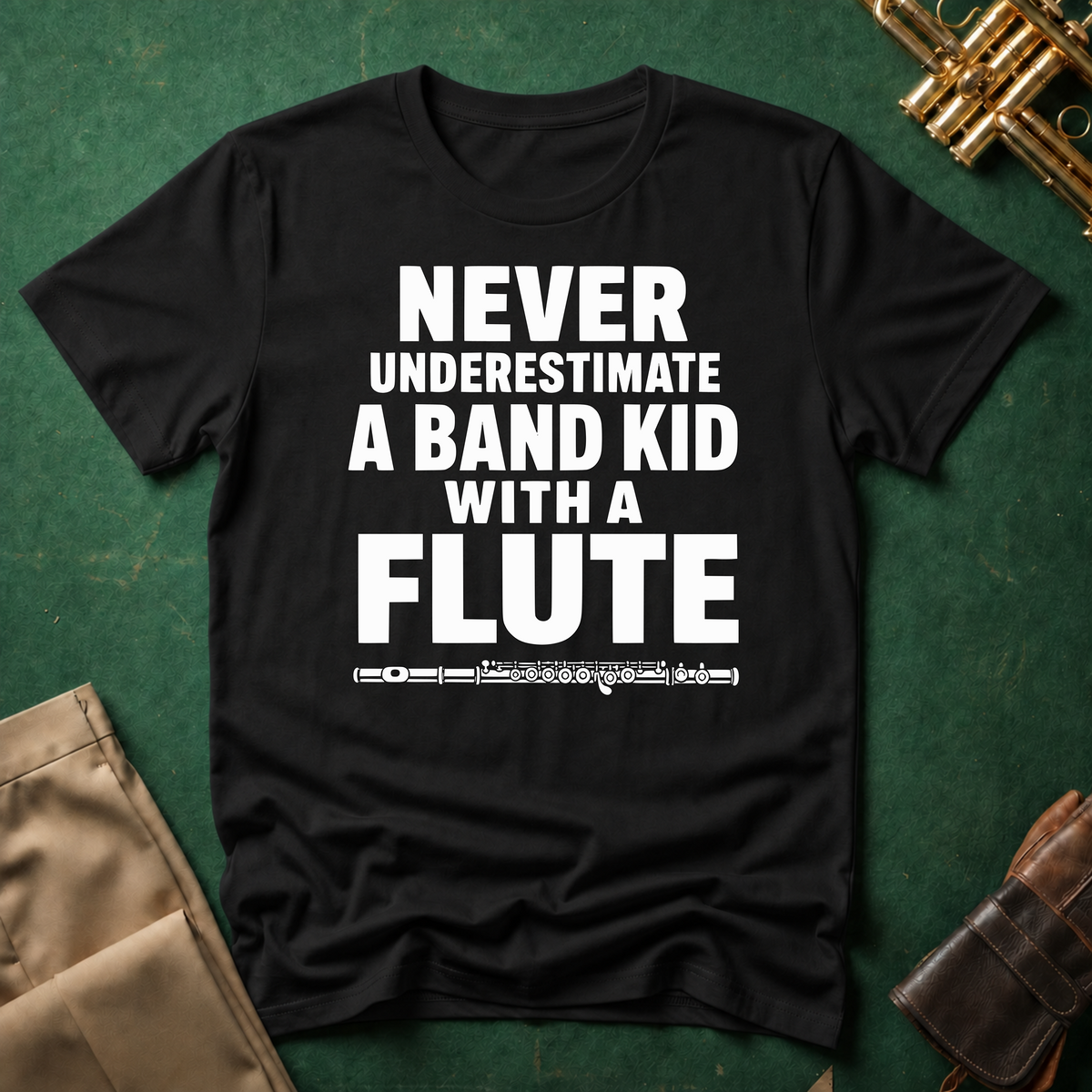 Never Underestimate a Band Kid with a Flute T-shirt