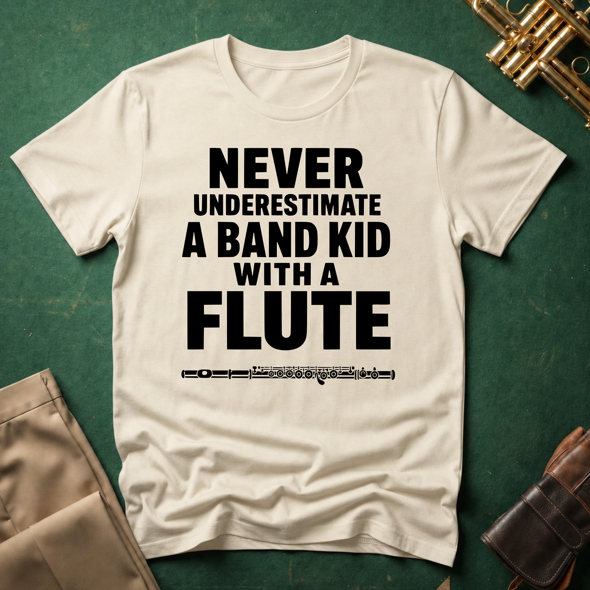 Never Underestimate a Band Kid with a Flute T-shirt