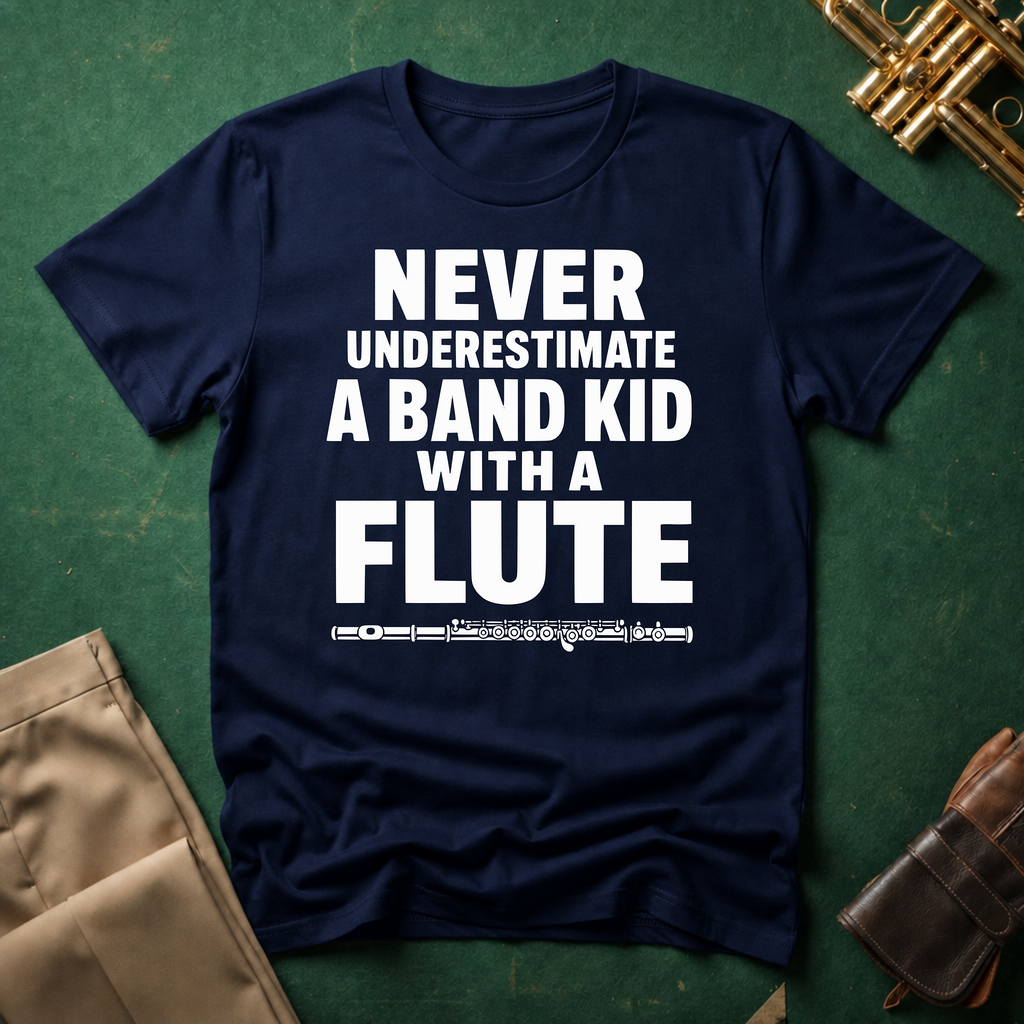 Never Underestimate a Band Kid with a Flute T-shirt