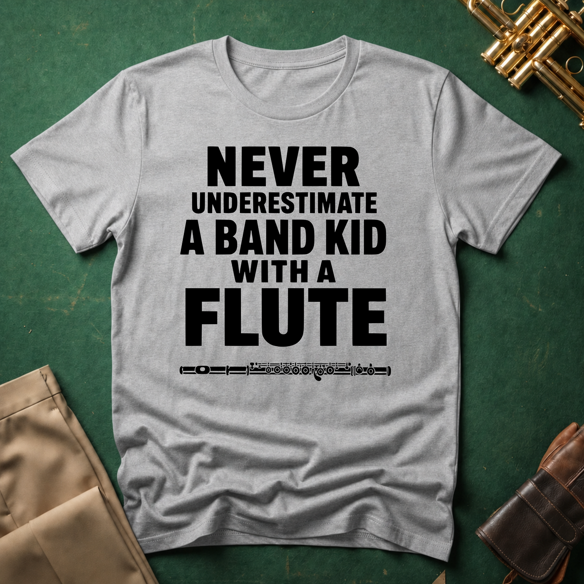 Never Underestimate a Band Kid with a Flute T-shirt
