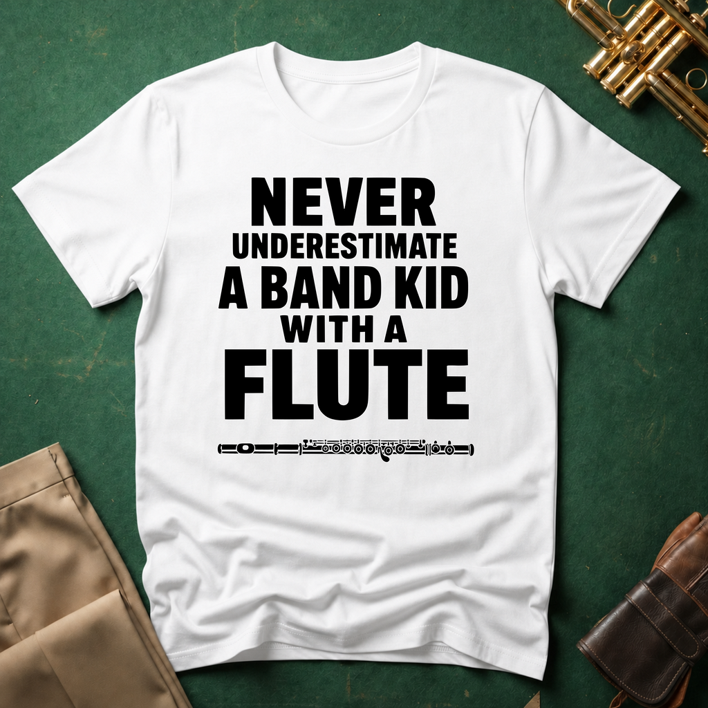 Never Underestimate a Band Kid with a Flute T-shirt