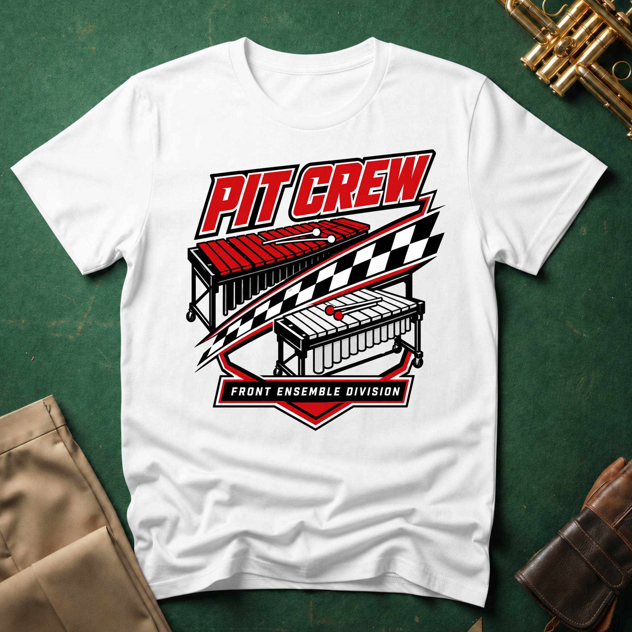 Pit Crew Front Ensemble Division T-shirt