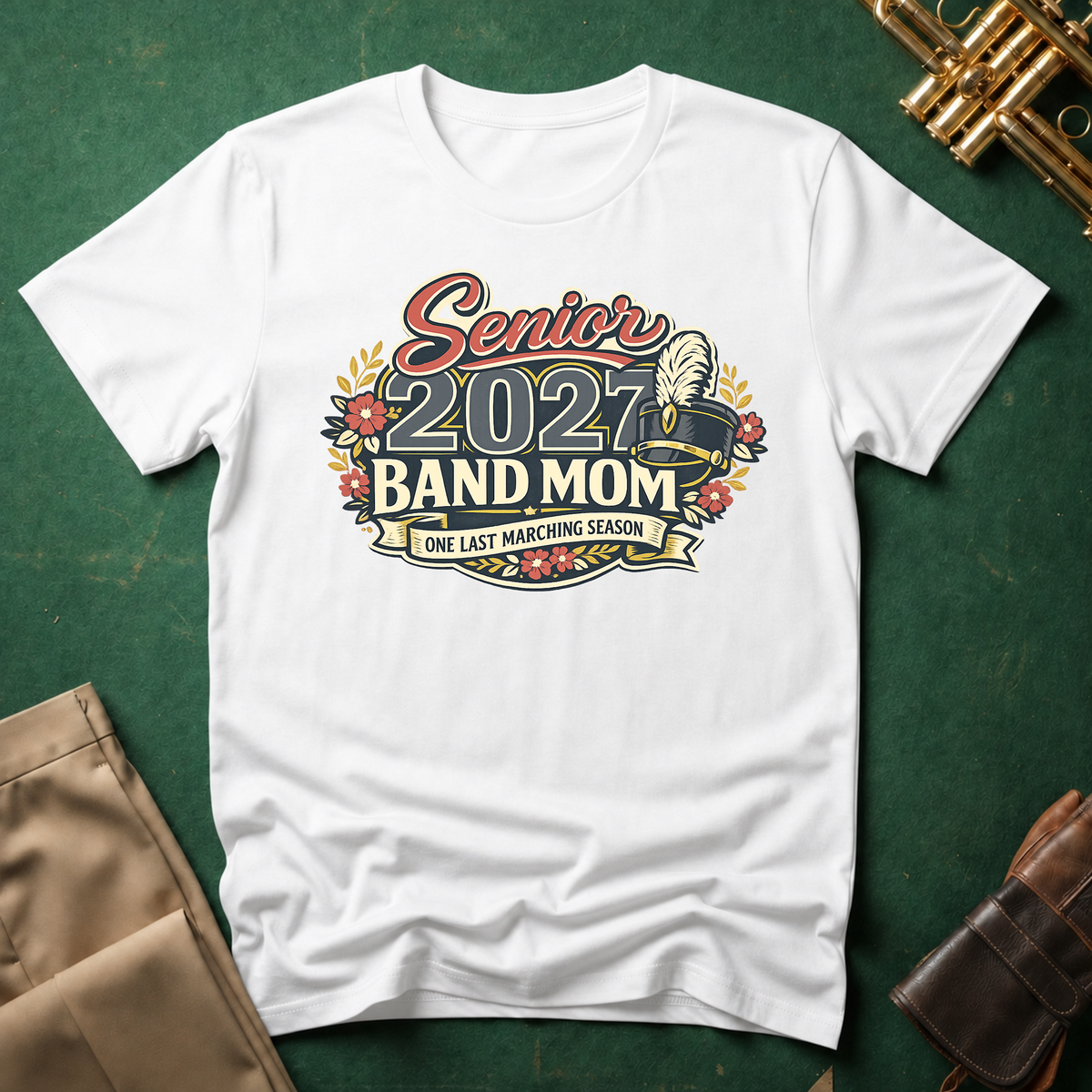 Senior 2027 Band Mom Floral T-shirt