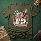 Senior 2027 Band Mom Pink Text T-shirt