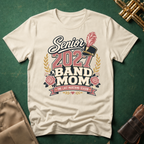 Senior 2027 Band Mom Pink Text T-shirt