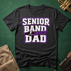 Senior Band 2027 Dad Purple Text T-shirt