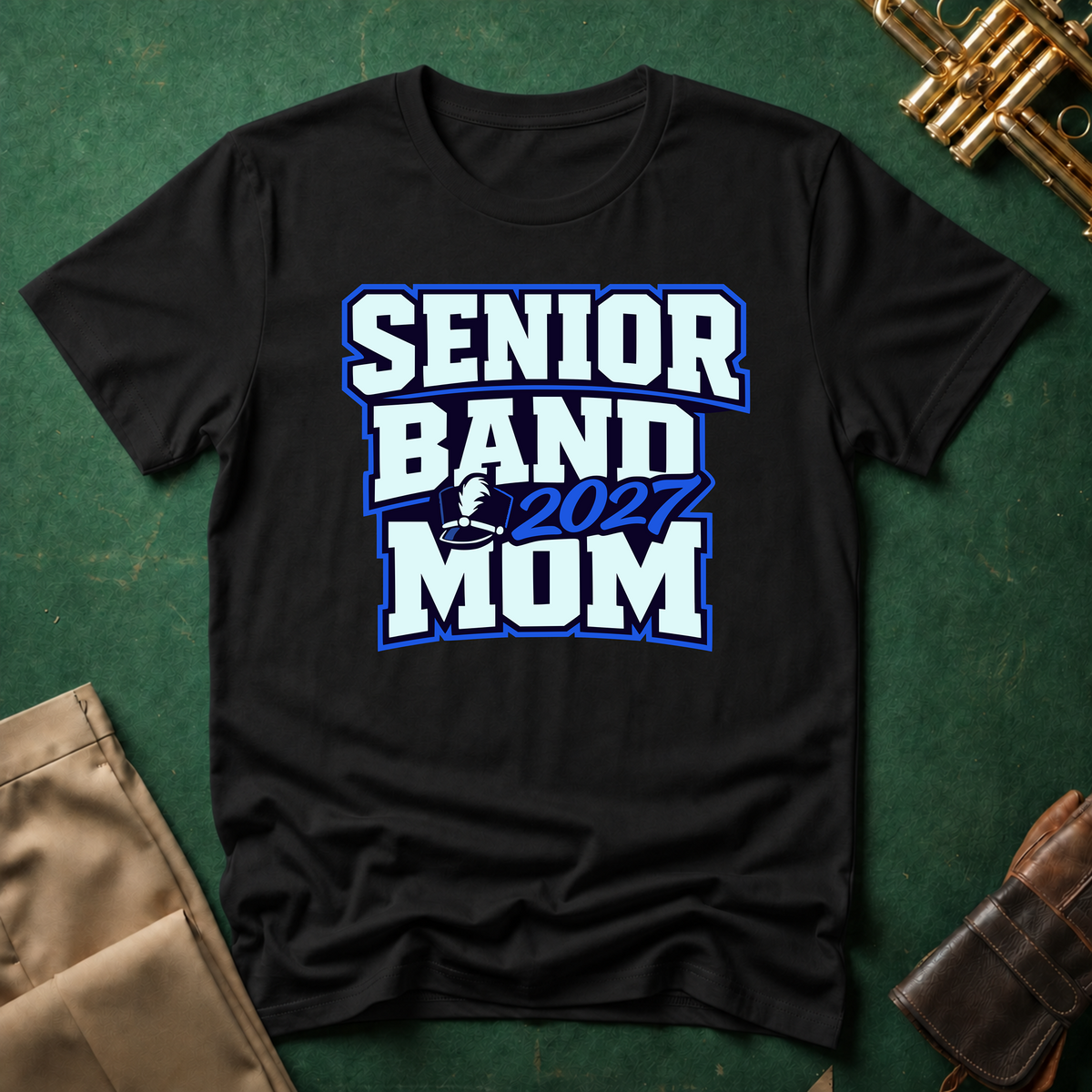 Senior Band 2027 Mom Blue T-shirt