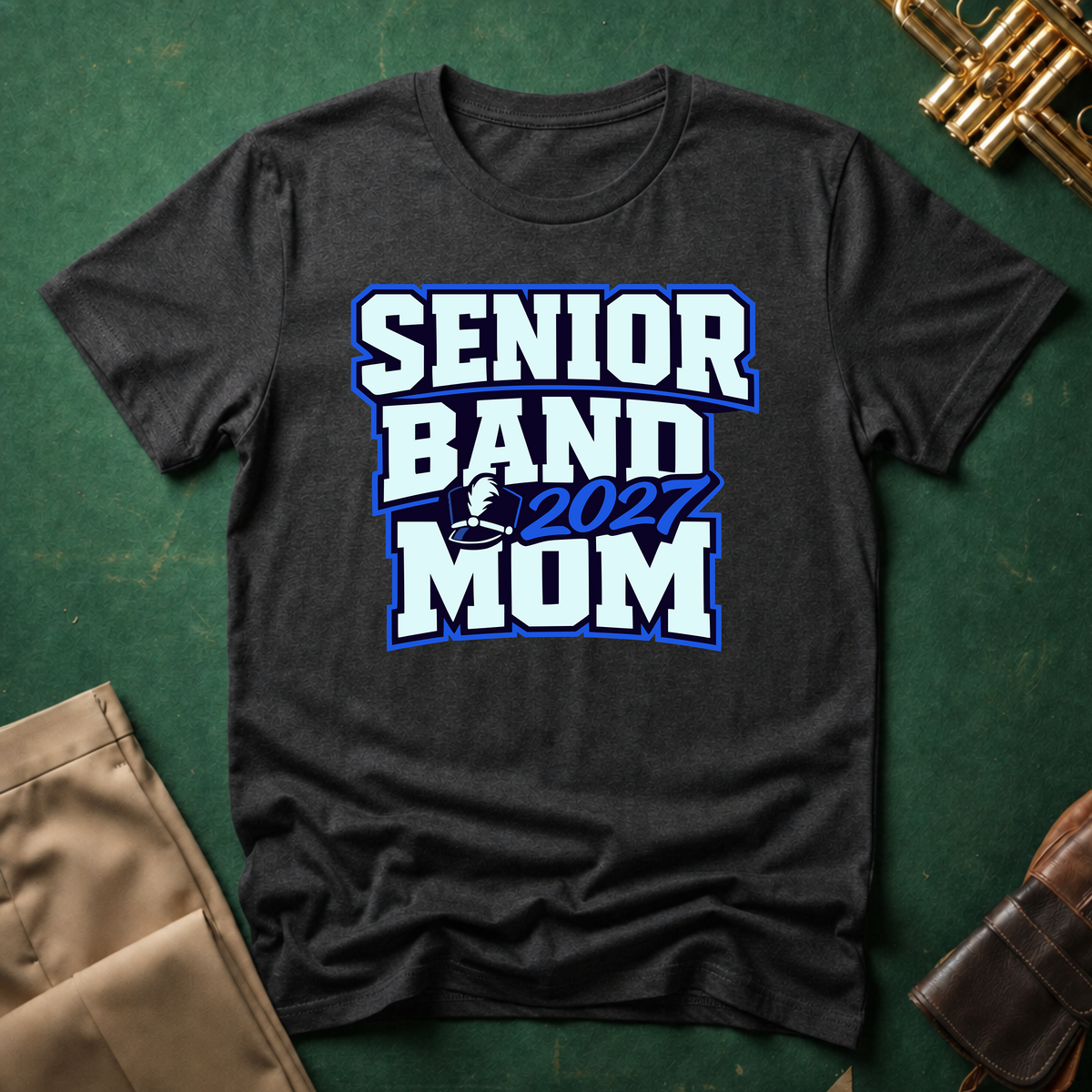 Senior Band 2027 Mom Blue T-shirt