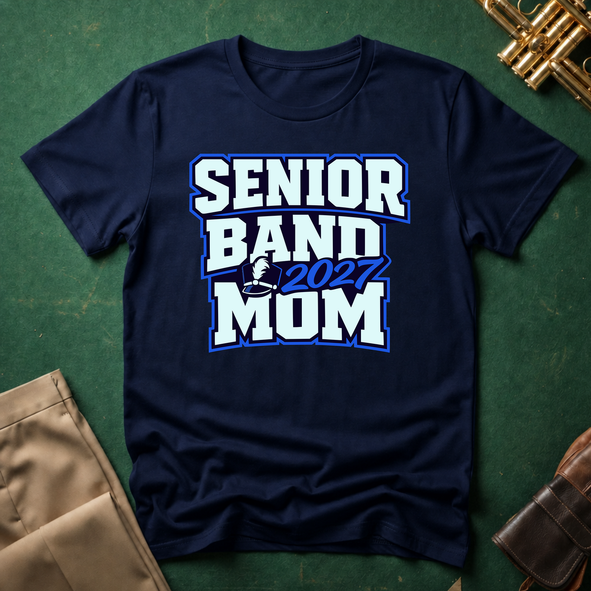 Senior Band 2027 Mom Blue T-shirt
