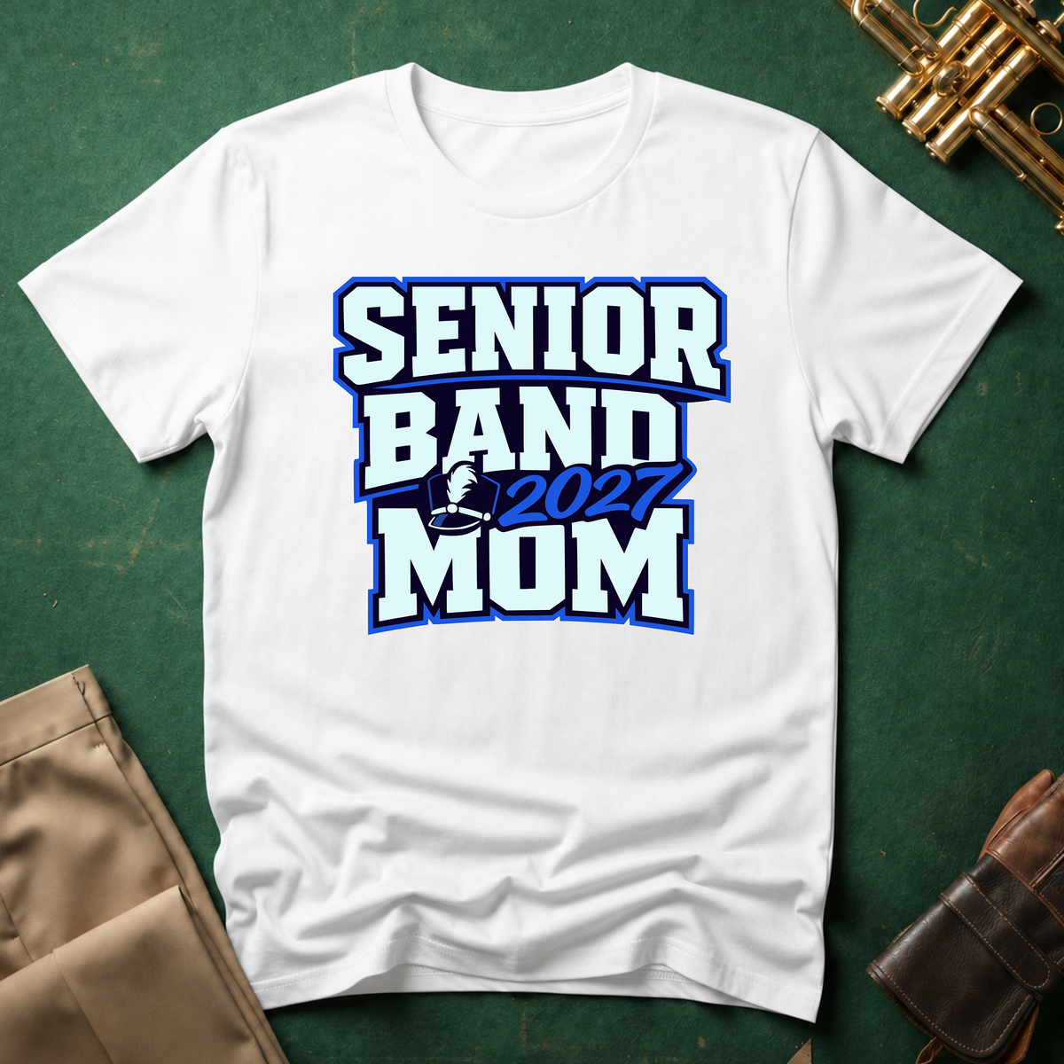 Senior Band 2027 Mom Blue T-shirt