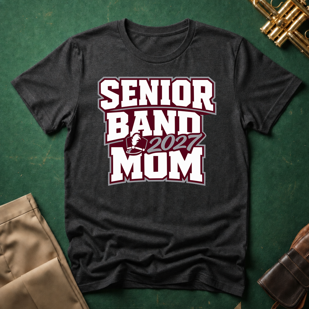 Senior Band 2027 Mom Maroon T-shirt