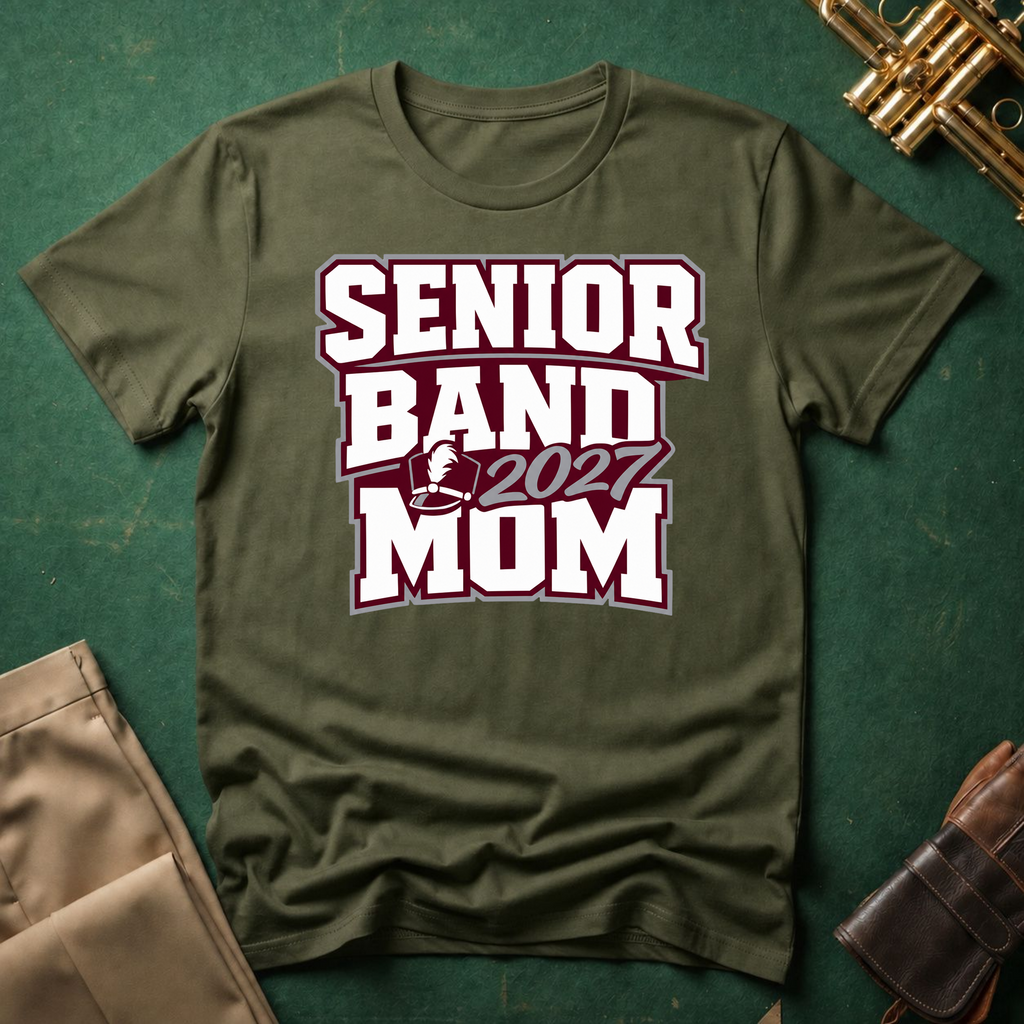 Senior Band 2027 Mom Maroon T-shirt