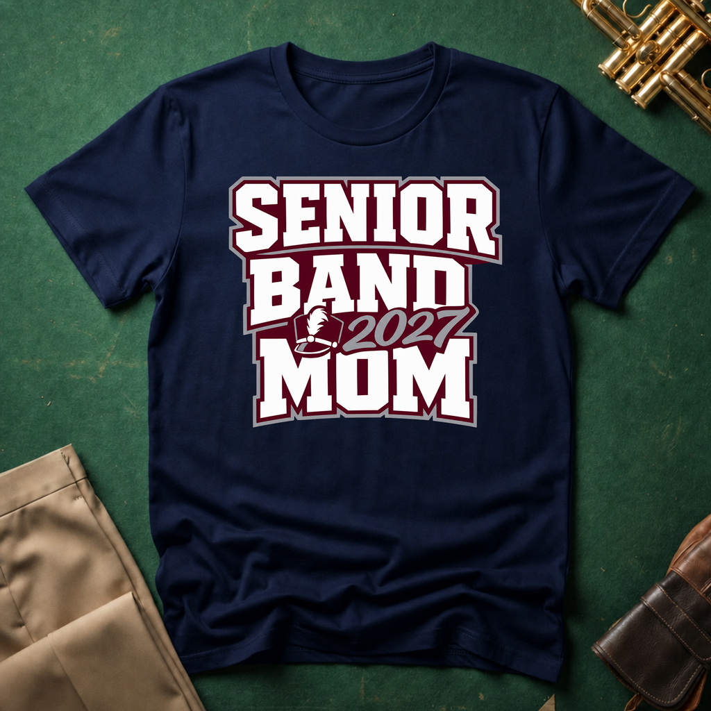 Senior Band 2027 Mom Maroon T-shirt
