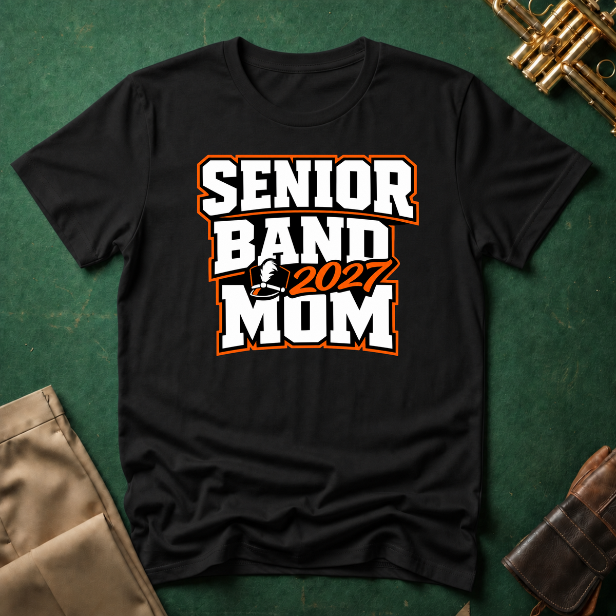 Senior Band 2027 Mom Orange T-shirt
