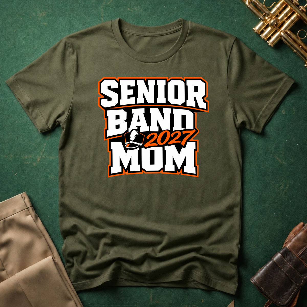 Senior Band 2027 Mom Orange T-shirt