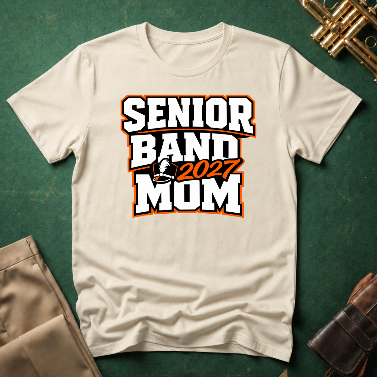 Senior Band 2027 Mom Orange T-shirt